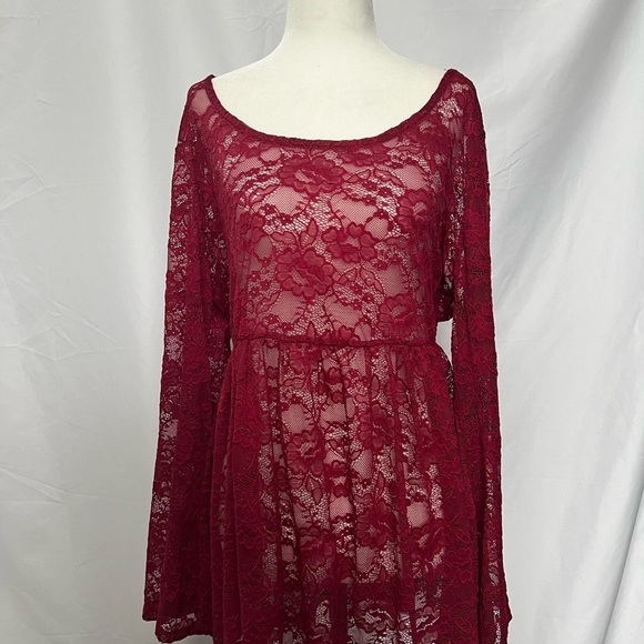 TORRID | Babydoll Stretch Lace Scoop Neck Long Sleeve Top | Size 1 / 1x - Picture 3 of 7
